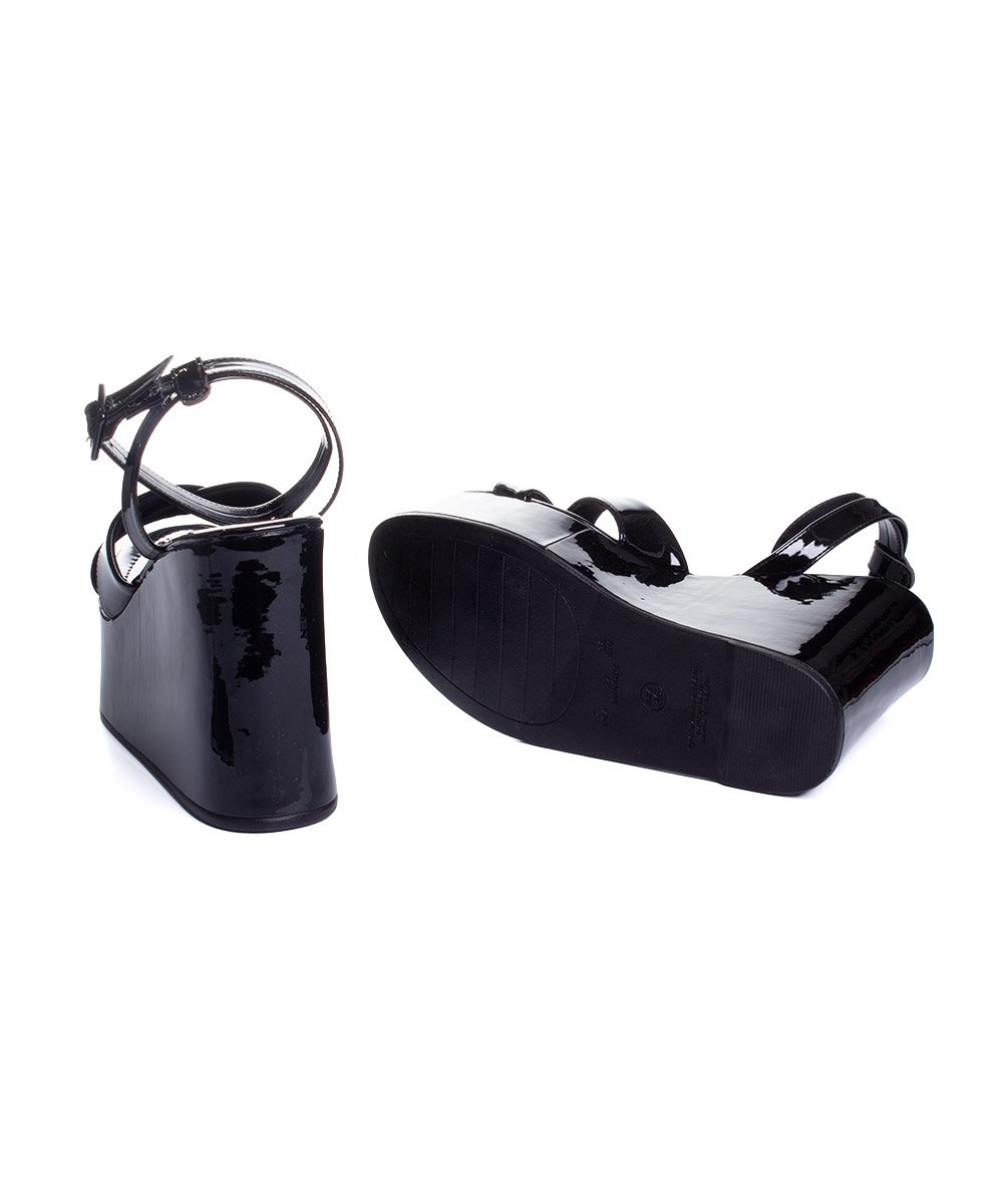 Sandália Anabela Zatz Salto Alto Preto Preto 5