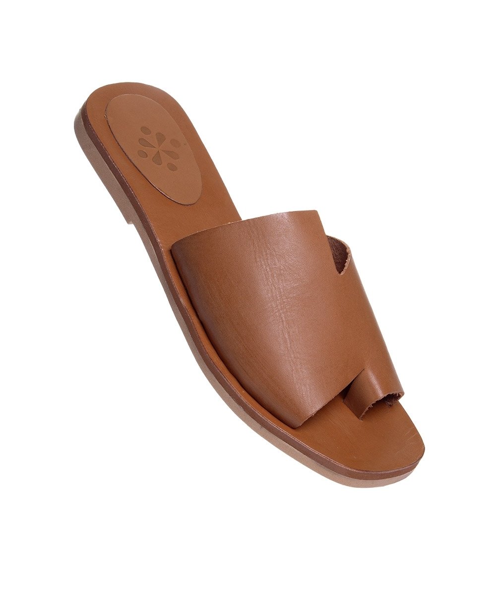 Tamanco Rasteira Pixolé Tiras Couro Capuccino Capuccino 2