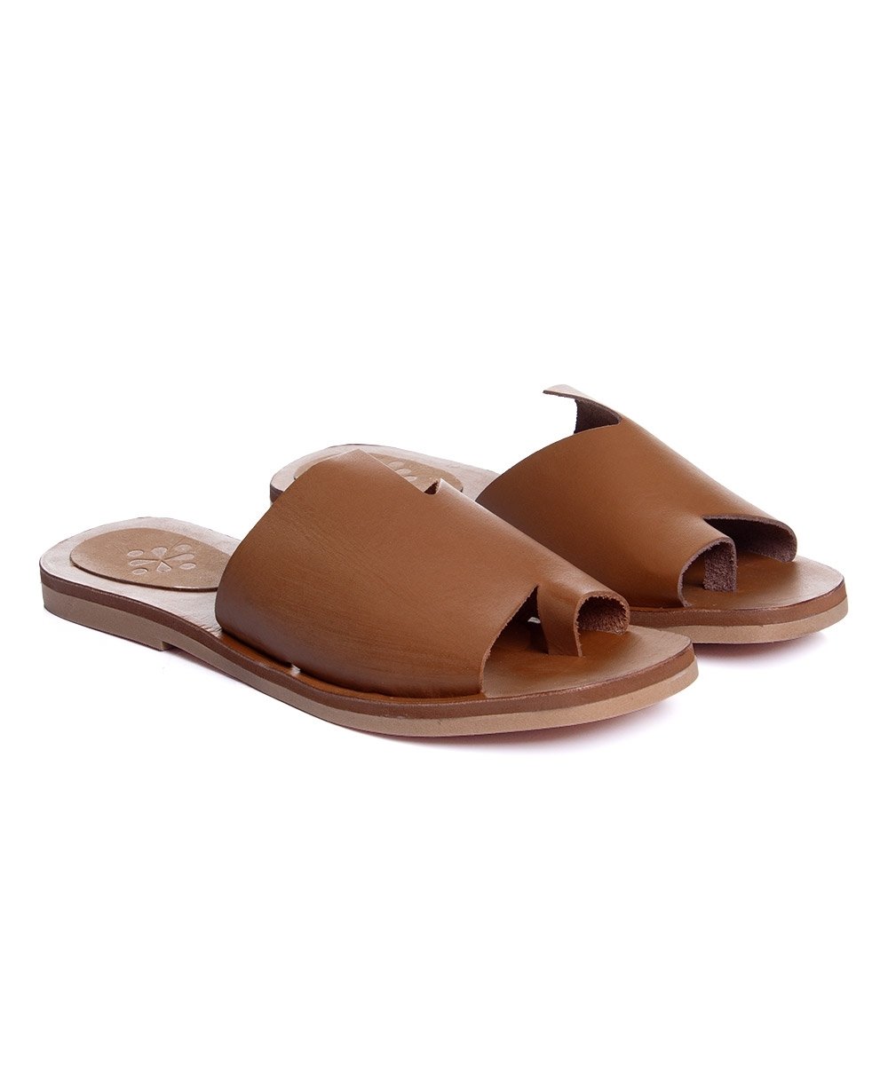 Tamanco Rasteira Pixolé Tiras Couro Capuccino Capuccino 3