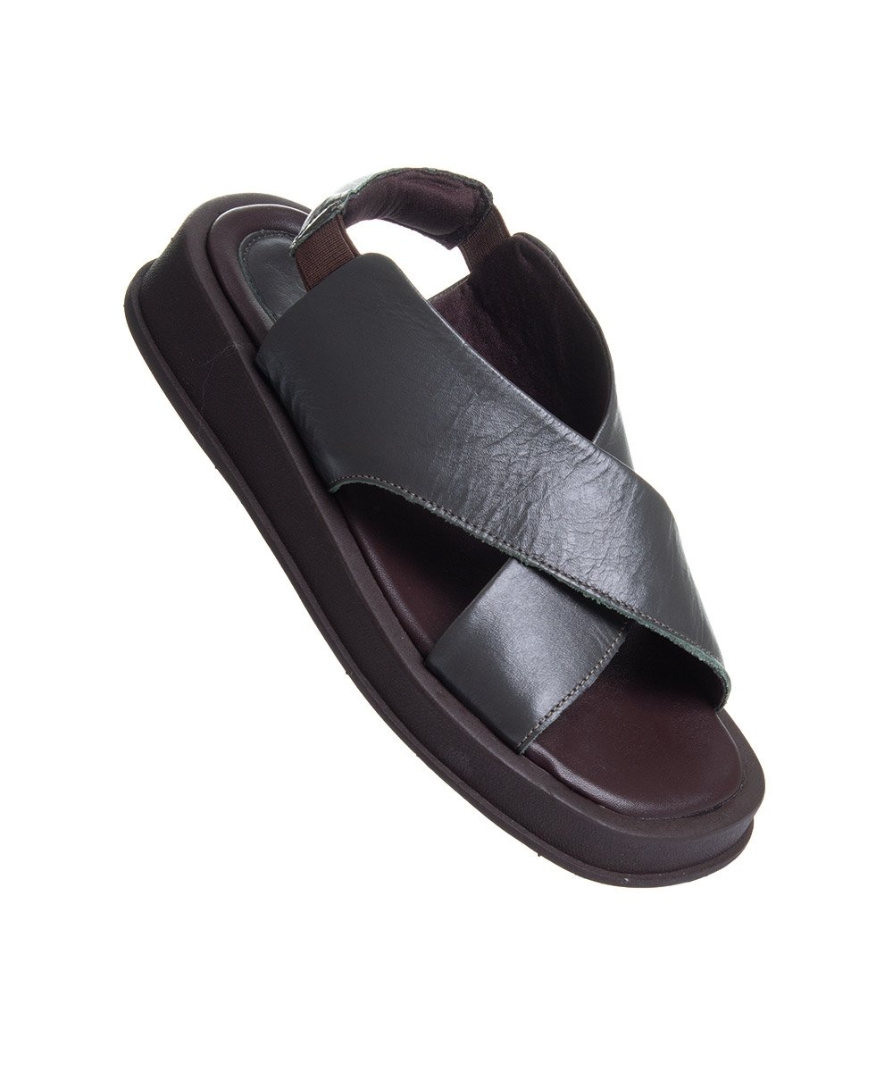 Sandália Feminina Pixolé Couro Verde Verde 2