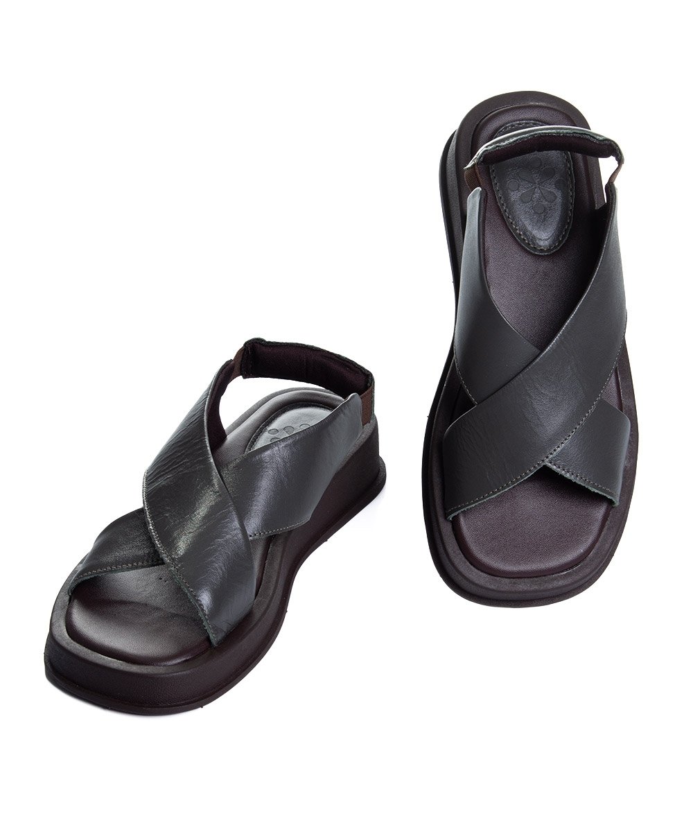 Sandália Feminina Pixolé Couro Verde Verde 4