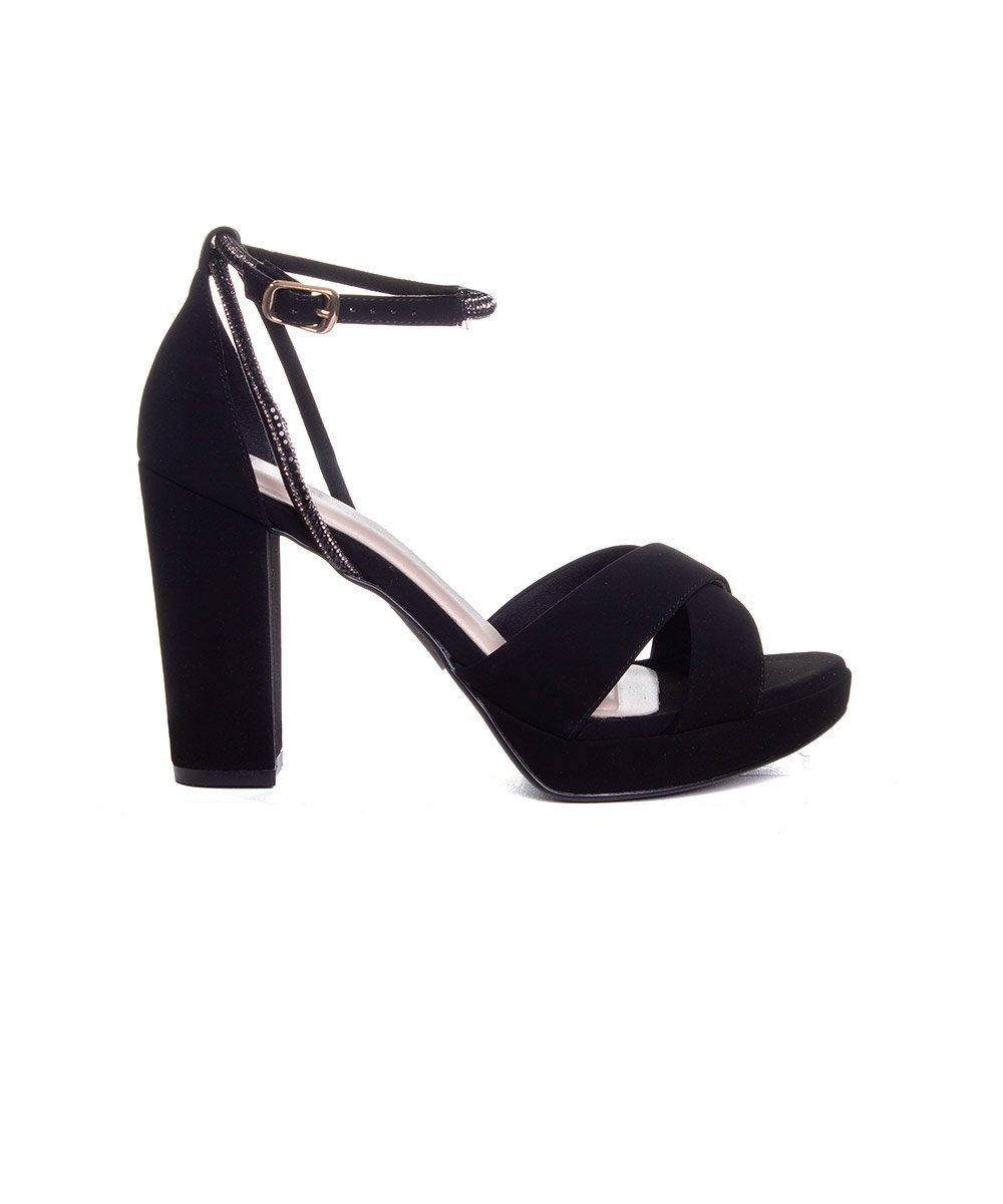 Sandália Meia Pata Bebecê Salto Alto Preto