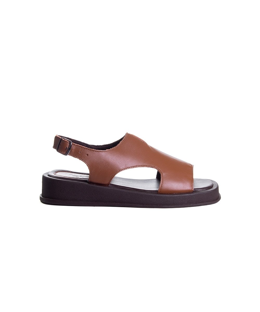 Sandália Feminina Pixolé Couro Whisky