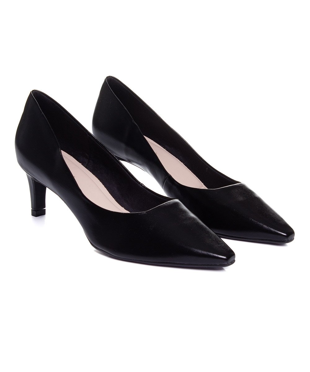 Sapato Scarpin Bebecê Salto Baixo Preto Preto 3