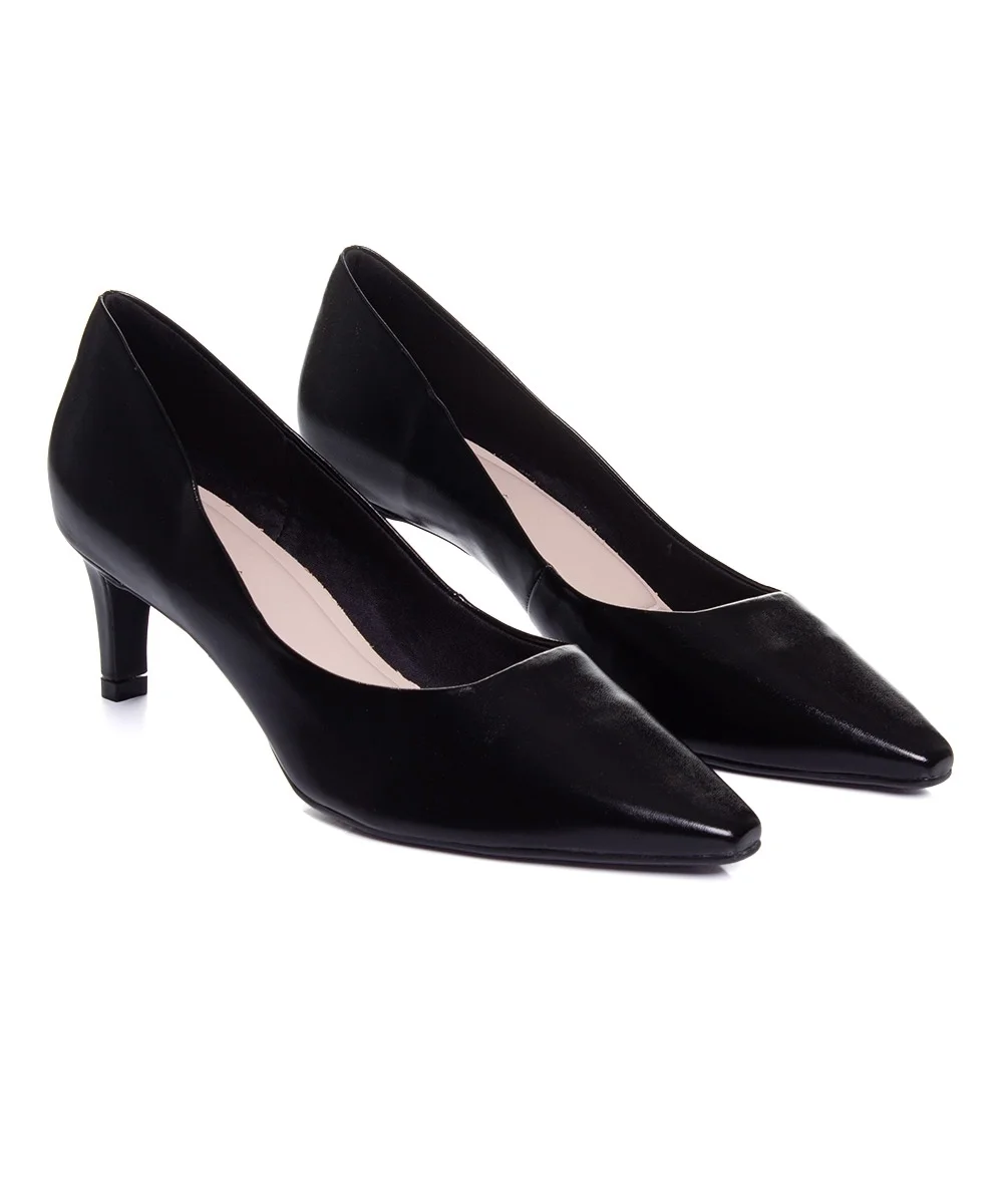 Sapato Scarpin Bebecê Salto Baixo Preto Preto 3