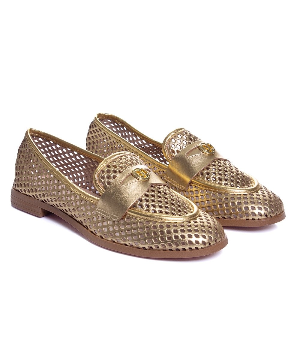 Mocassim Feminino Giulia Domna Couro Dourado Dourado 3