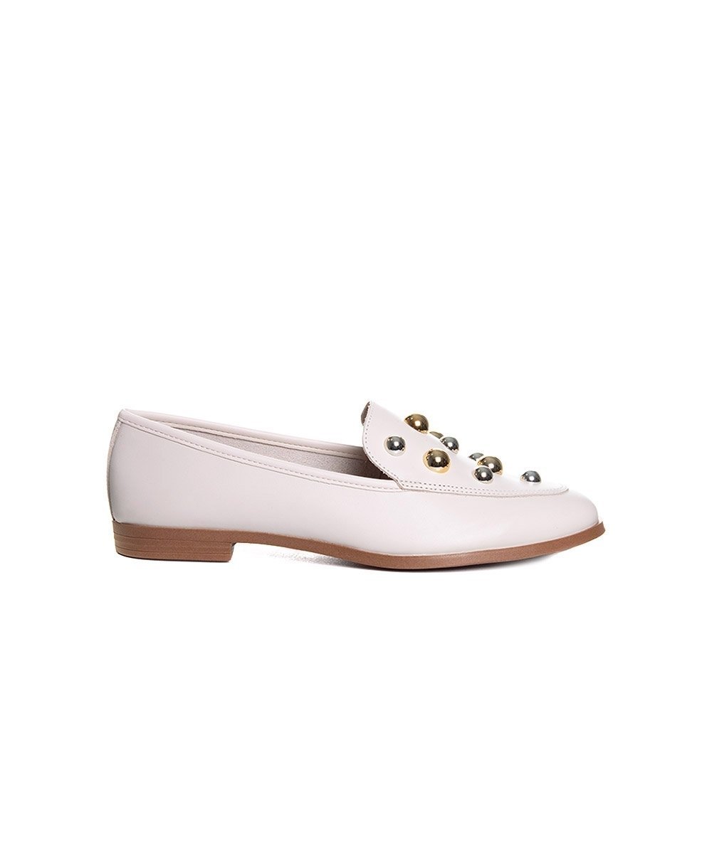 Mocassim Feminino Giulia Domna Couro Off White White 1