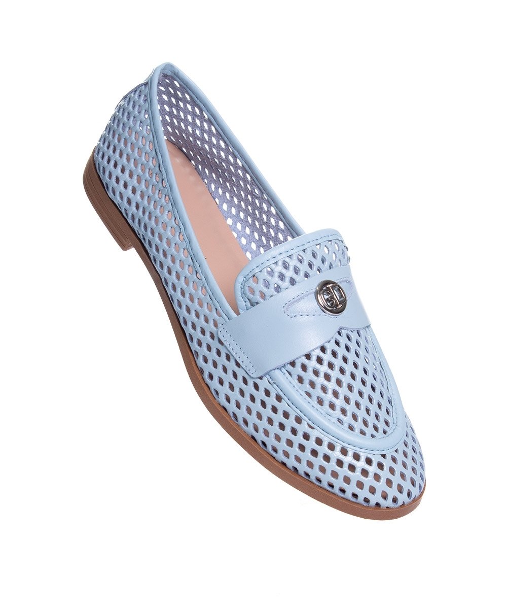 Mocassim Feminino Giulia Domna Couro Azul Azul 2