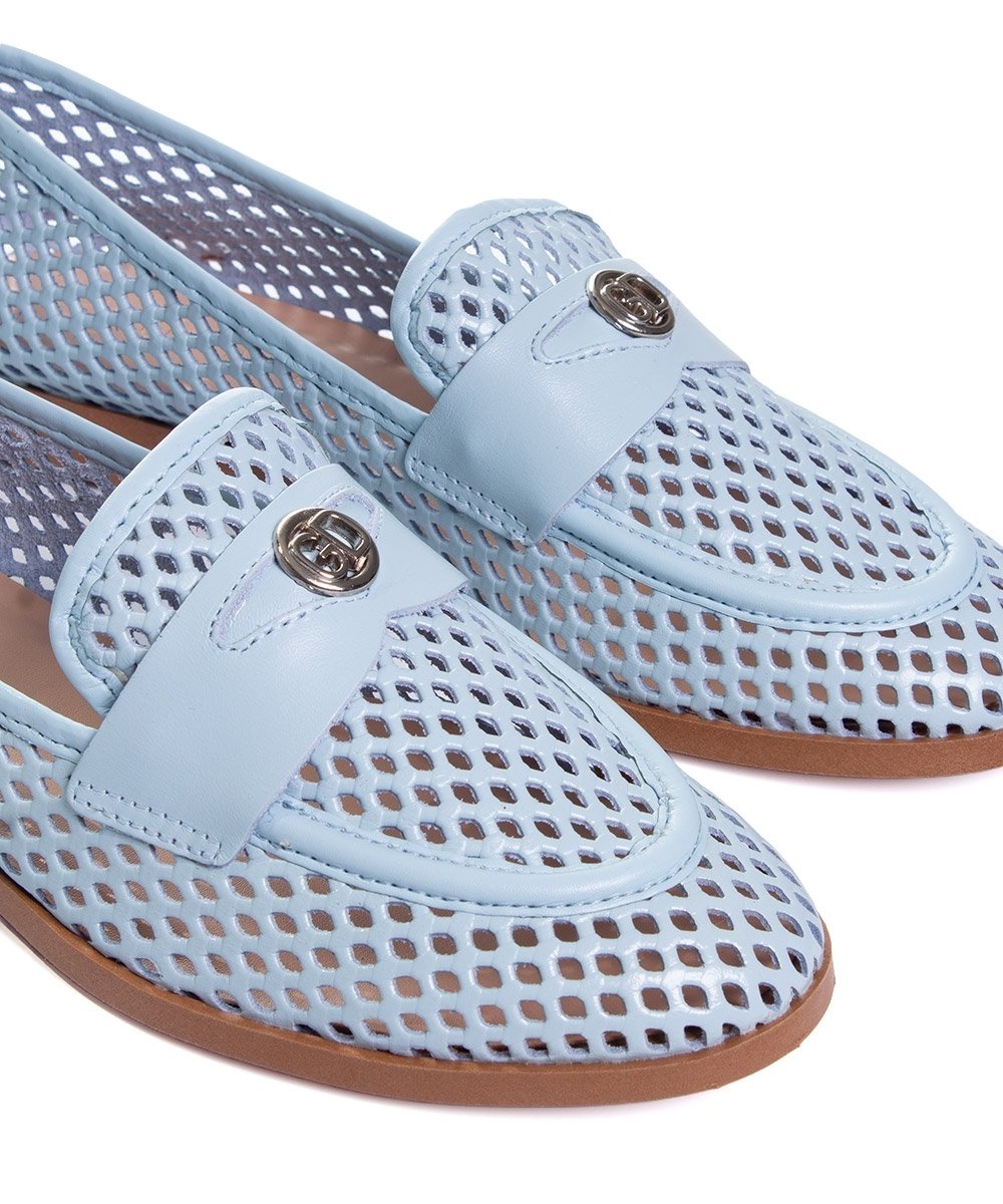 Mocassim Feminino Giulia Domna Couro Azul Azul 4
