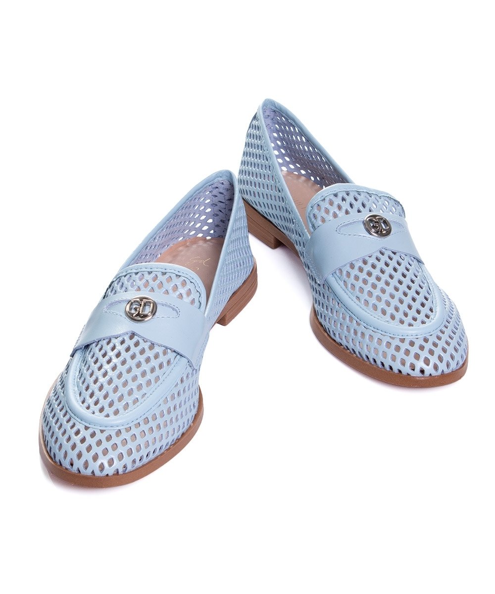 Mocassim Feminino Giulia Domna Couro Azul Azul 5