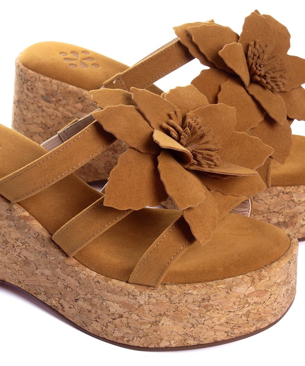 Tamanco Pixolé Anabela Flor Whisky Marrom 4