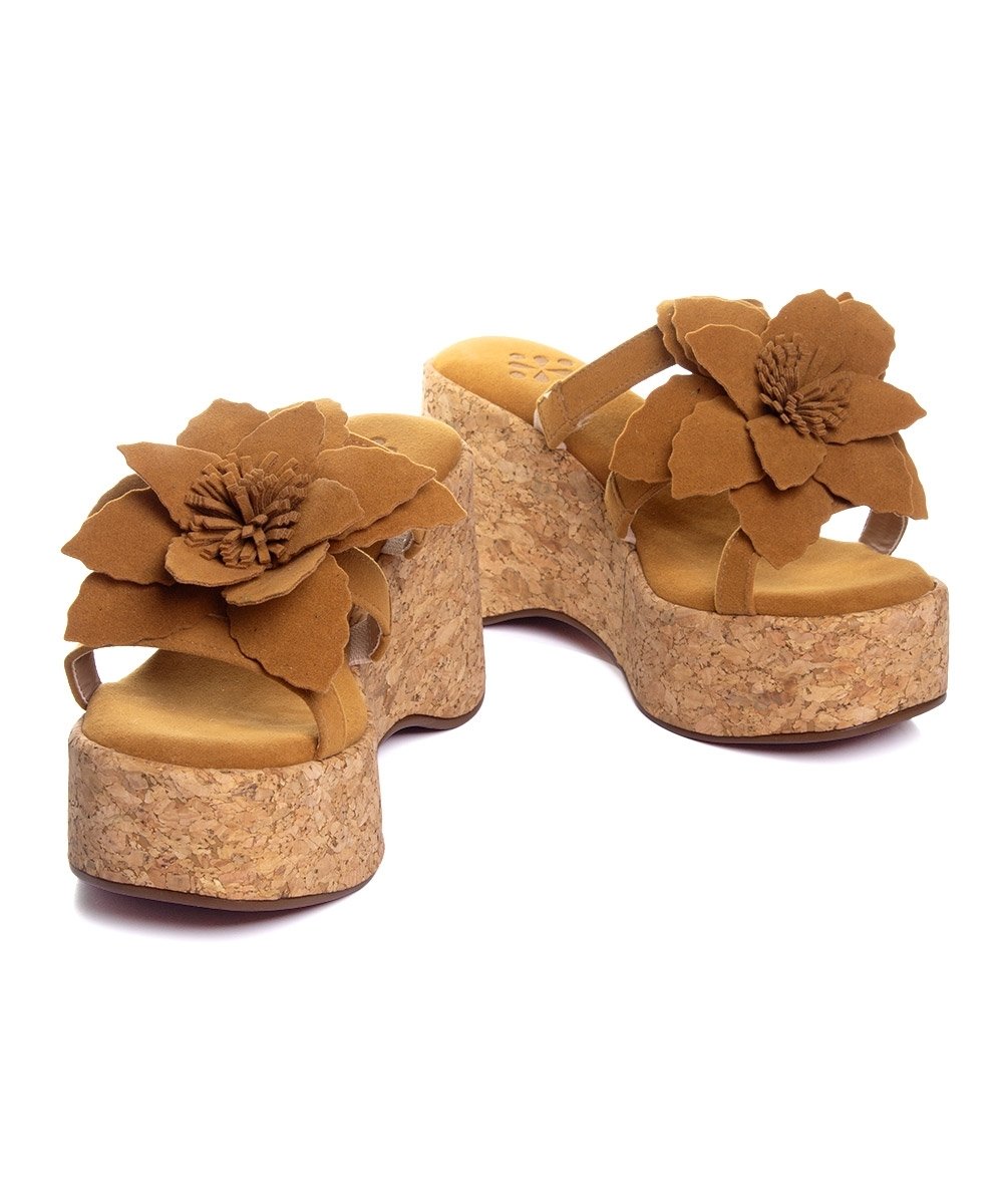 Tamanco Pixolé Anabela Flor Whisky Marrom 5