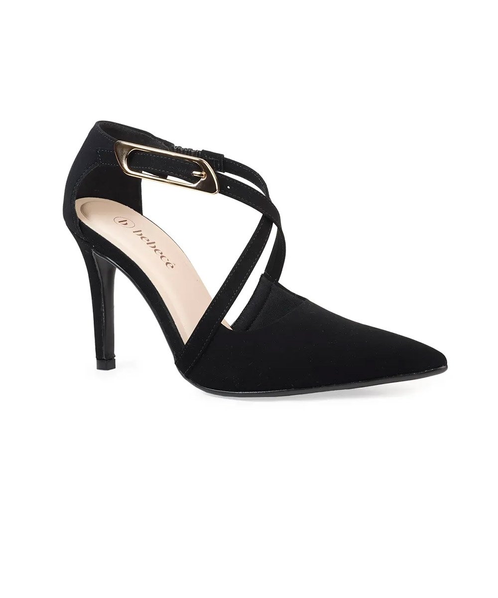 Sapato Scarpin Bebecê Fivela Elegance Preto Preto 2