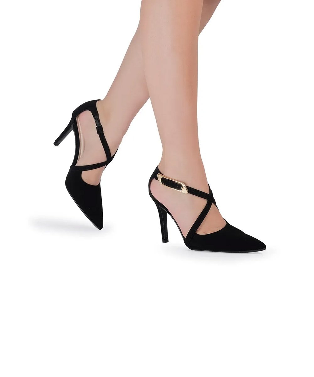 Sapato Scarpin Bebecê Fivela Elegance Preto Preto 4