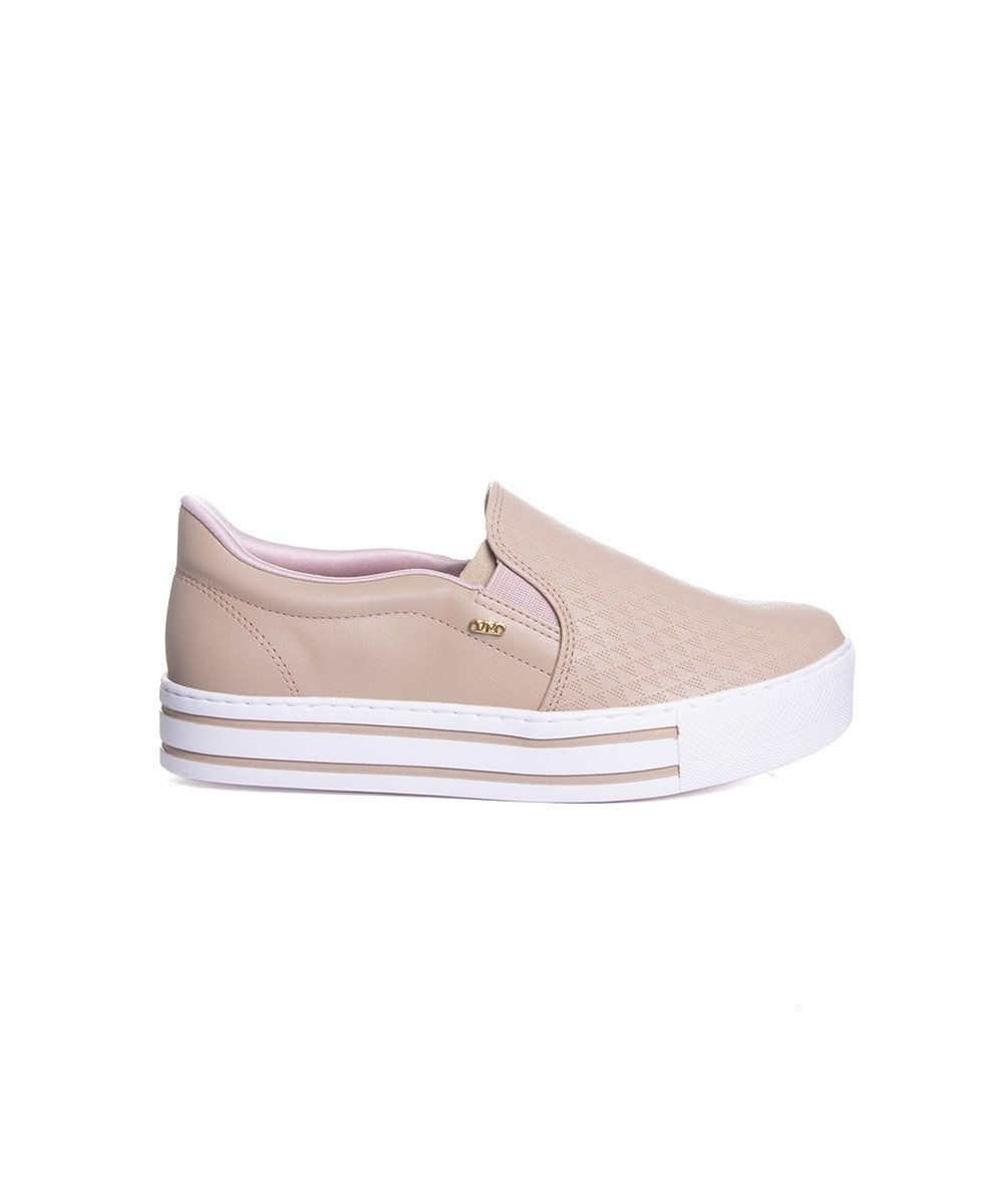 Tênis Casual Feminino Via Marte Slip On Creme Bege 1