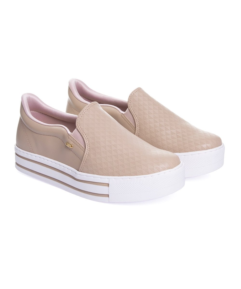 Tênis Casual Feminino Via Marte Slip On Creme Bege 3