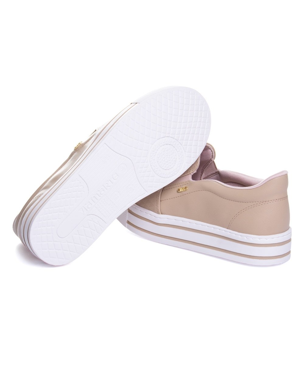 Tênis Casual Feminino Via Marte Slip On Creme Bege 5