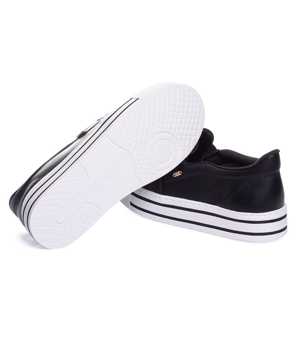 Tênis Casual Feminino Via Marte Slip On Preto Preto 6