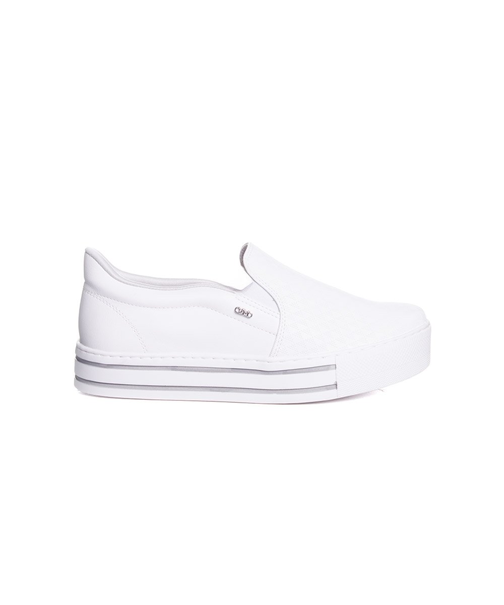 Tênis Casual Feminino Via Marte Slip On Branco