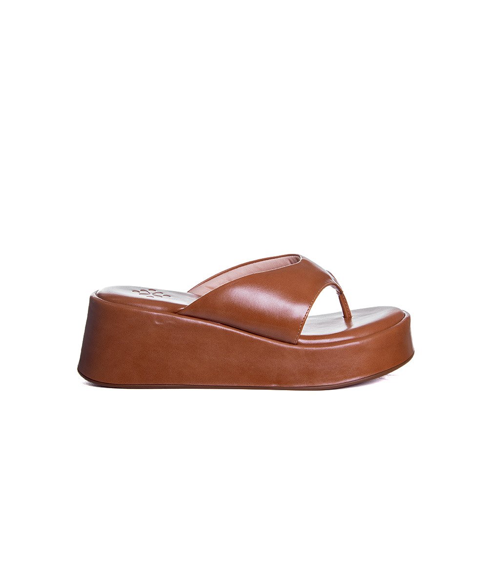 Tamanco Anabela Pixolé Salto Médio Caramelo Marrom 2