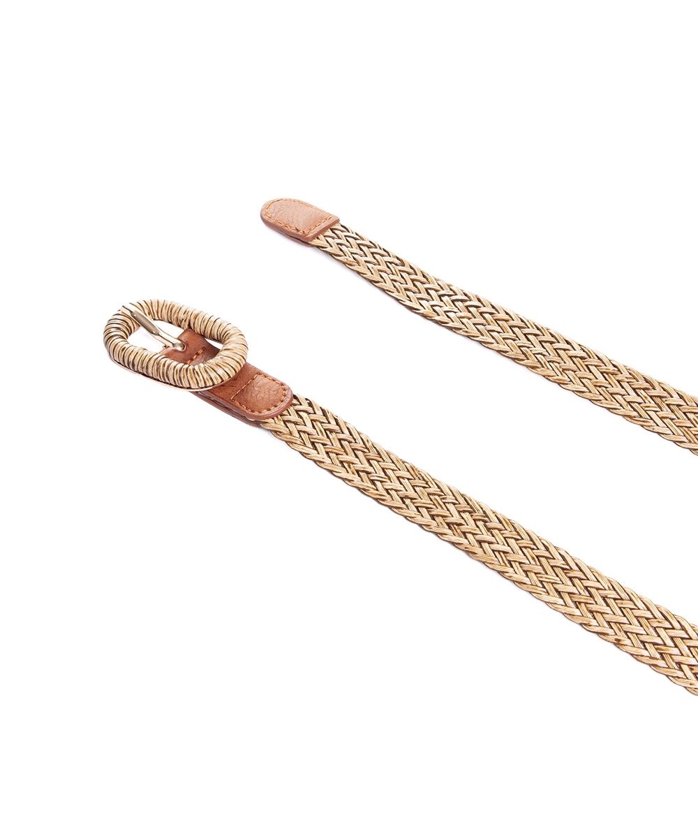 Cinto Fino Feminino Pixolé Tramado Natural Bege 2