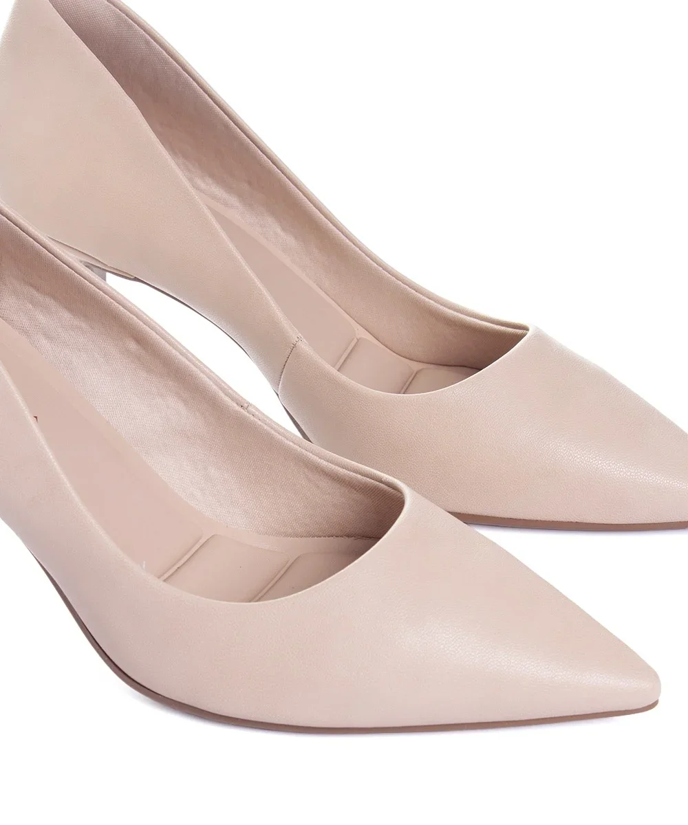 Scarpin Bebecê Salto Médio Fino Nude Bege 4