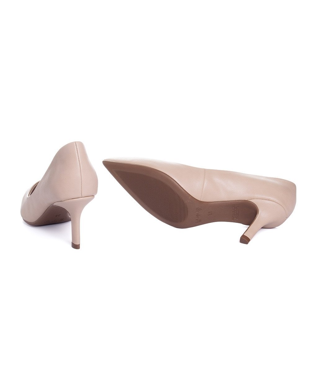 Scarpin Bebecê Salto Médio Fino Nude Bege 6