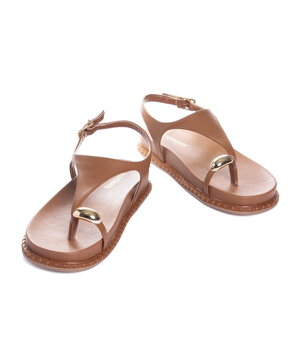 Sandália Papete Via Marte Flatform Caramelo Marrom 5