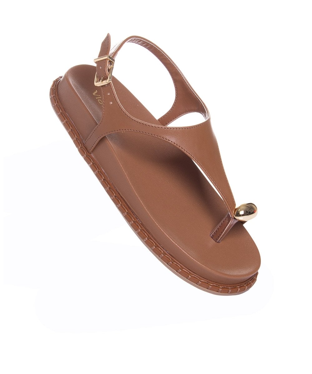 Sandália Papete Via Marte Flatform Caramelo Marrom 2