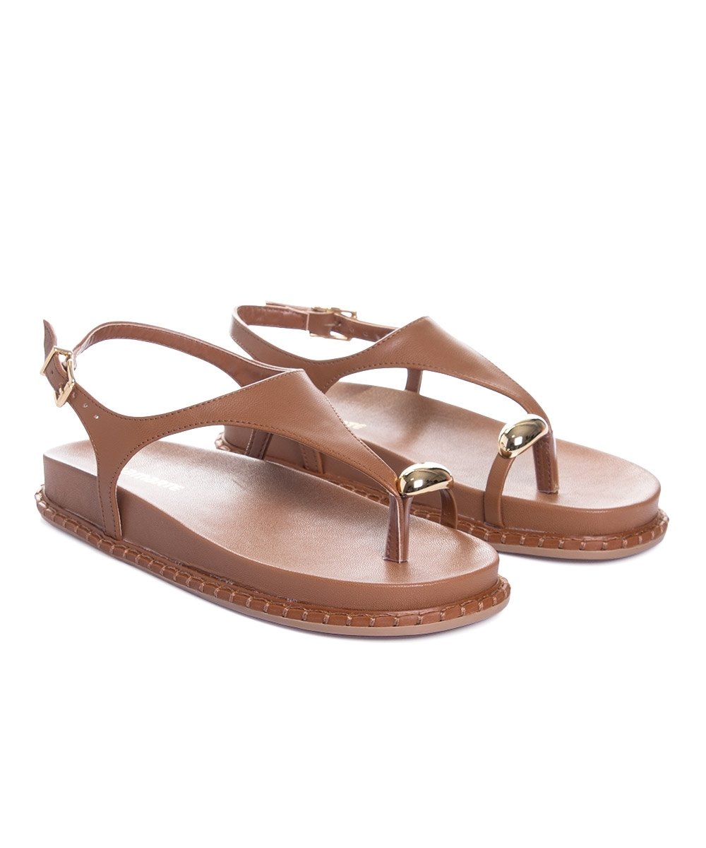 Sandália Papete Via Marte Flatform Caramelo Marrom 3