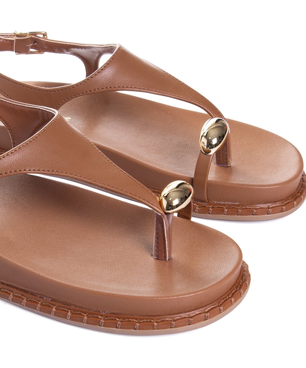 Sandália Papete Via Marte Flatform Caramelo Marrom 4