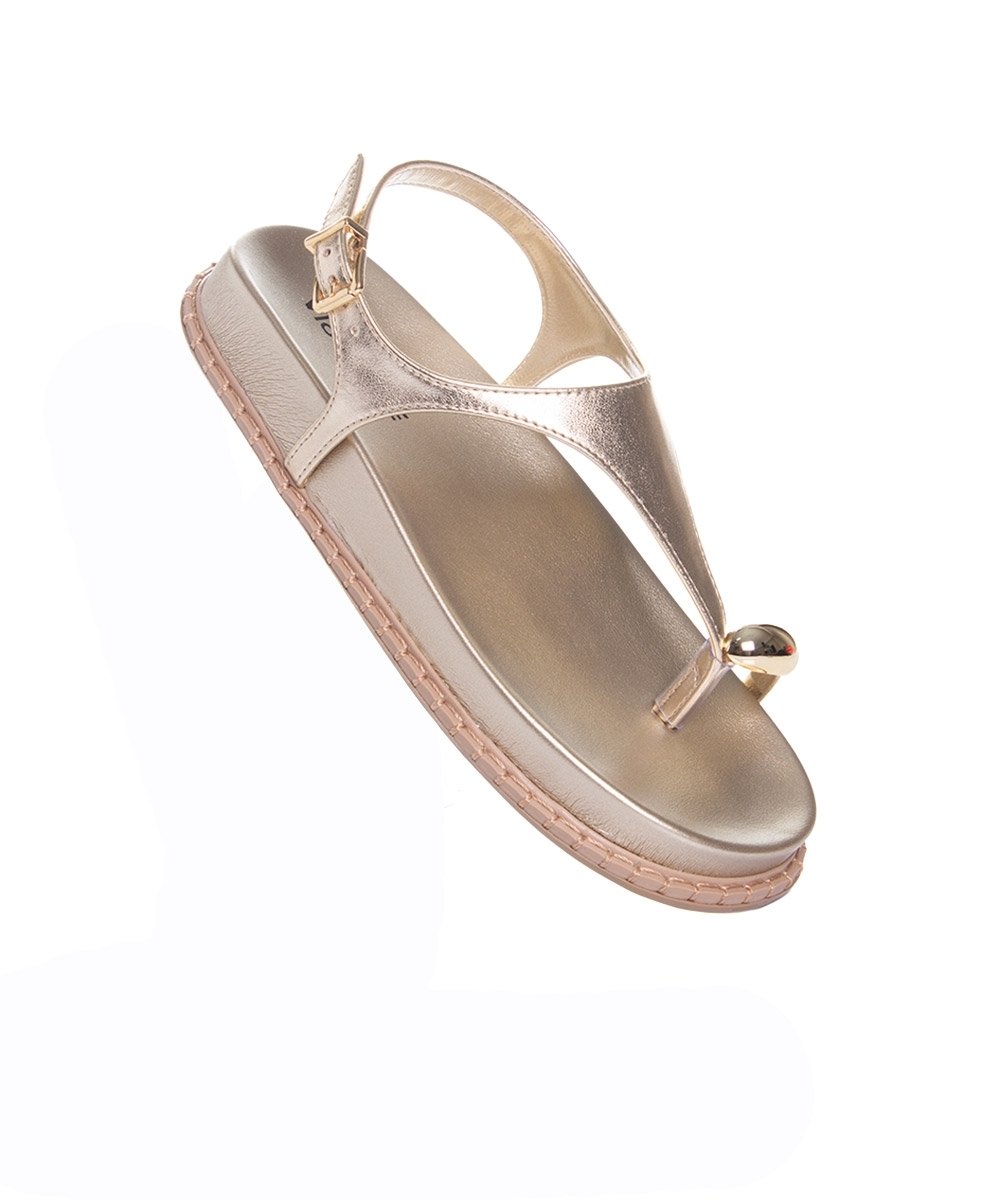 Sandália Papete Via Marte Flatform Dourado Dourado 2