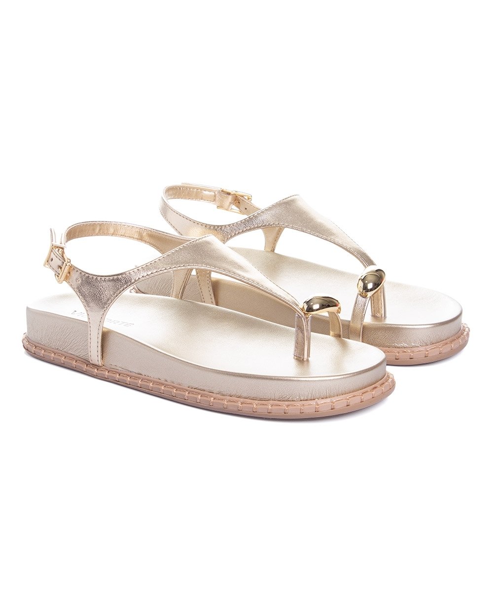 Sandália Papete Via Marte Flatform Dourado Dourado 3