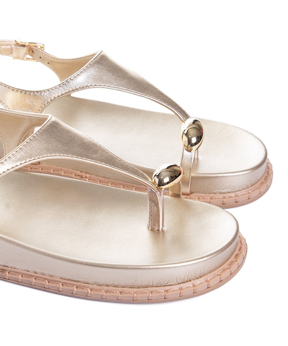 Sandália Papete Via Marte Flatform Dourado Dourado 4