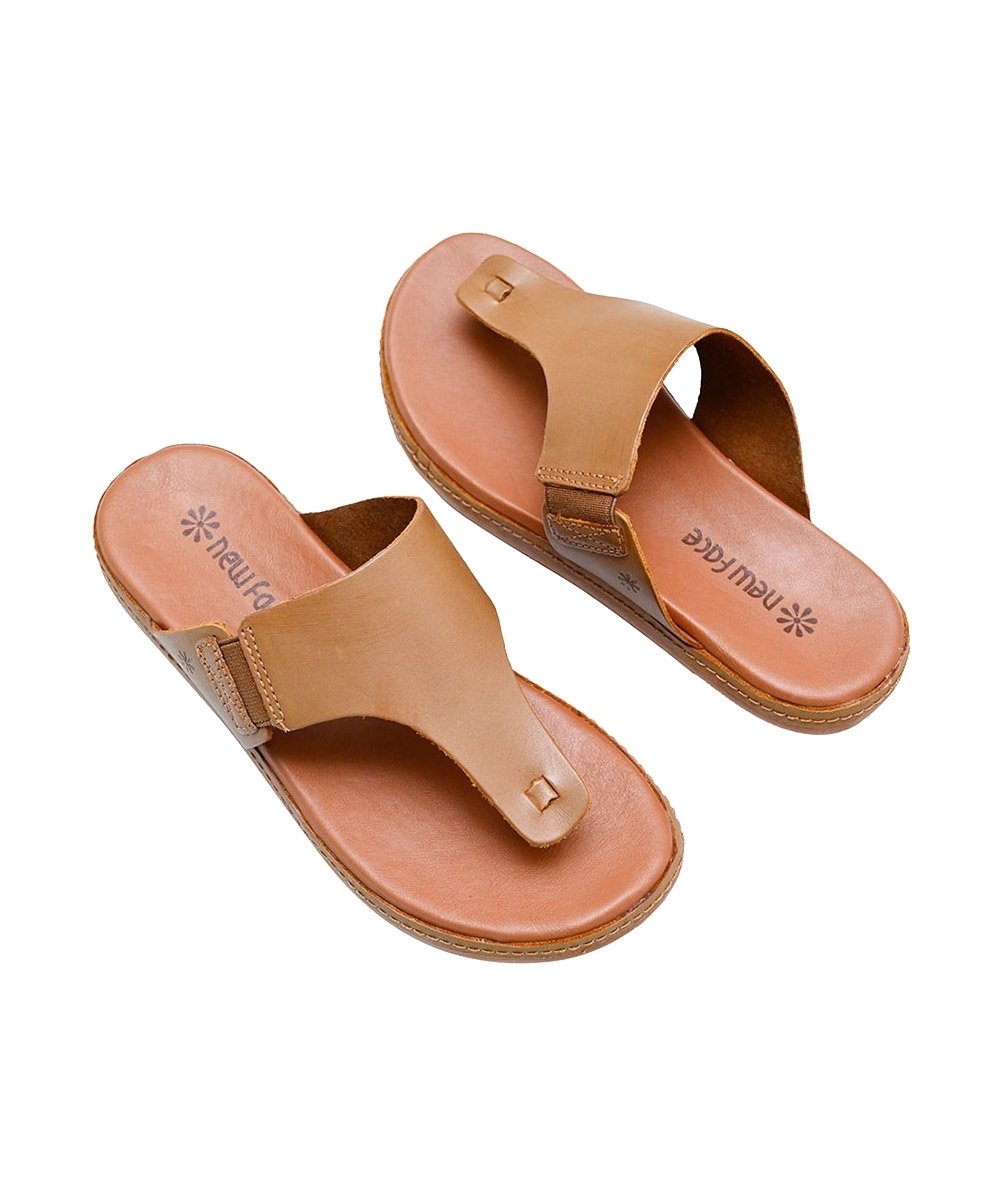 Tamanco New Face Flat Couro Caramelo Marrom 3