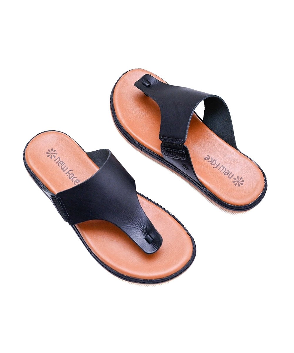 Tamanco New Face Flat Couro Preto Preto 4