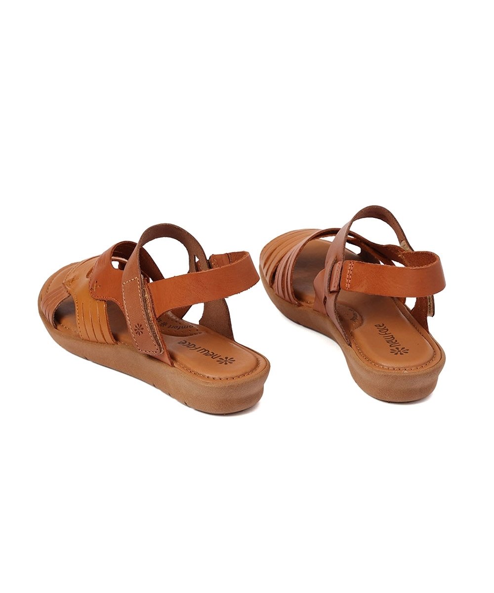 Sandália New Face Mel New Mix Couro Mel Mel 4