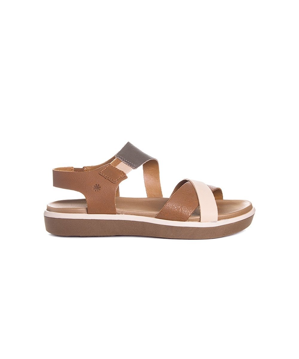 Sandália Flatform New Face Couro Whisky