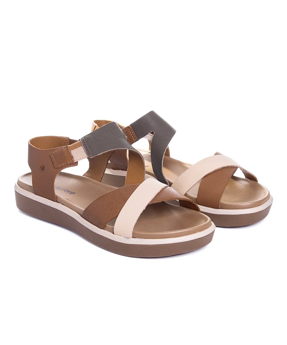 Sandália Flatform New Face Couro Whisky Whisky 3