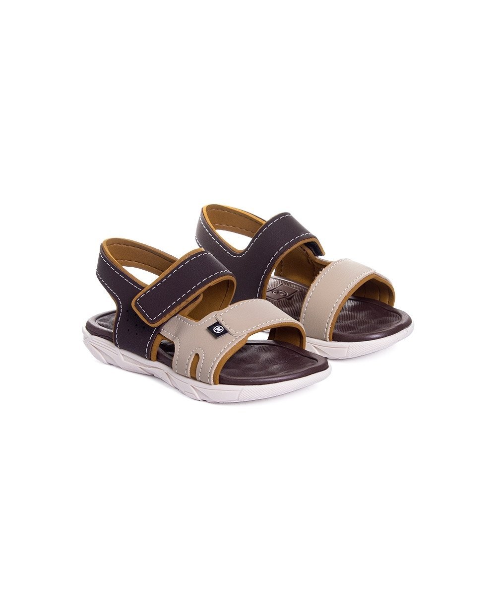 Sandália Papete Infantil Molekinho Floater Café Marrom/Bege 3