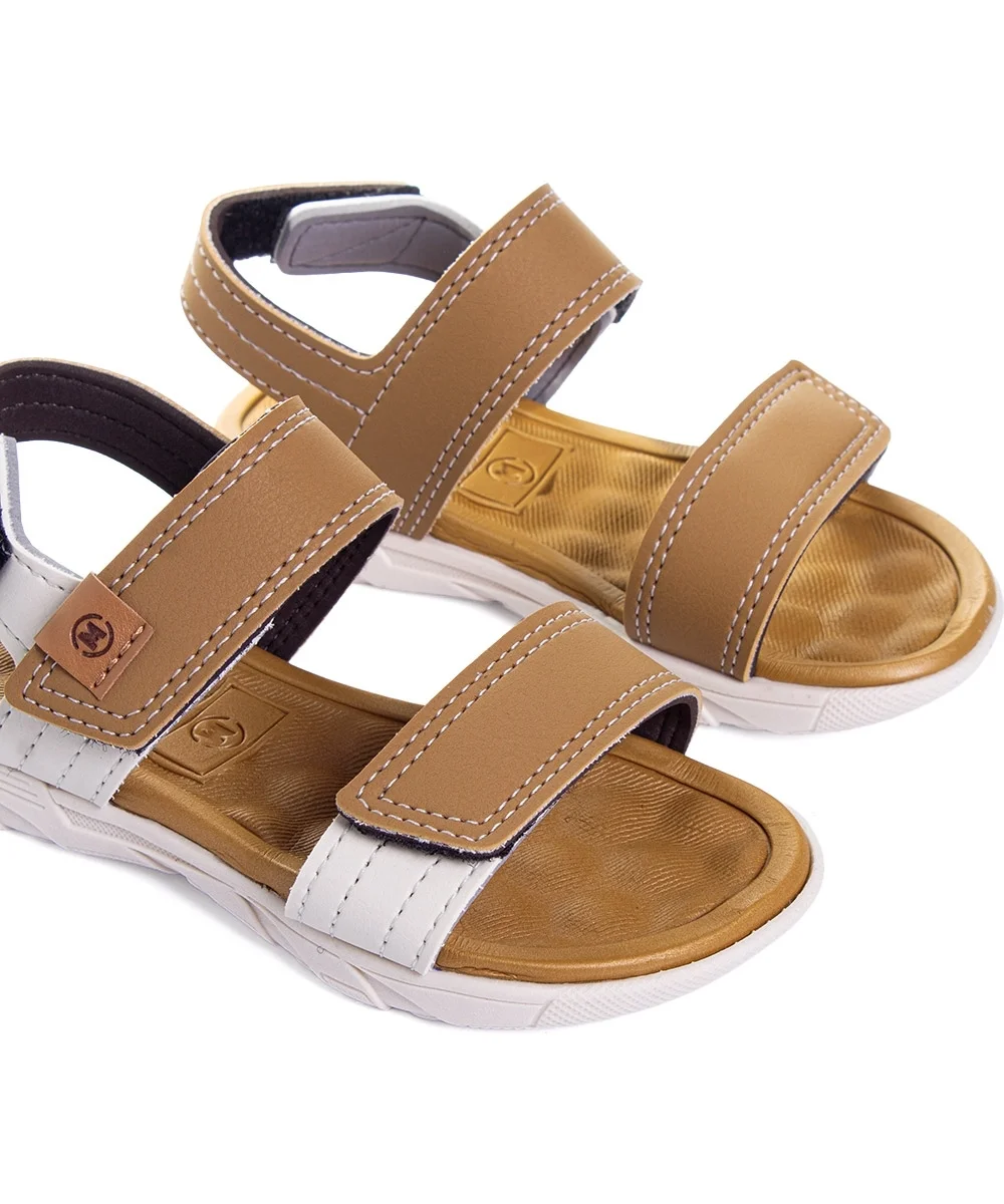 Sandália Infantil Molekinho Papete Caramelo Marrom/Branco 4