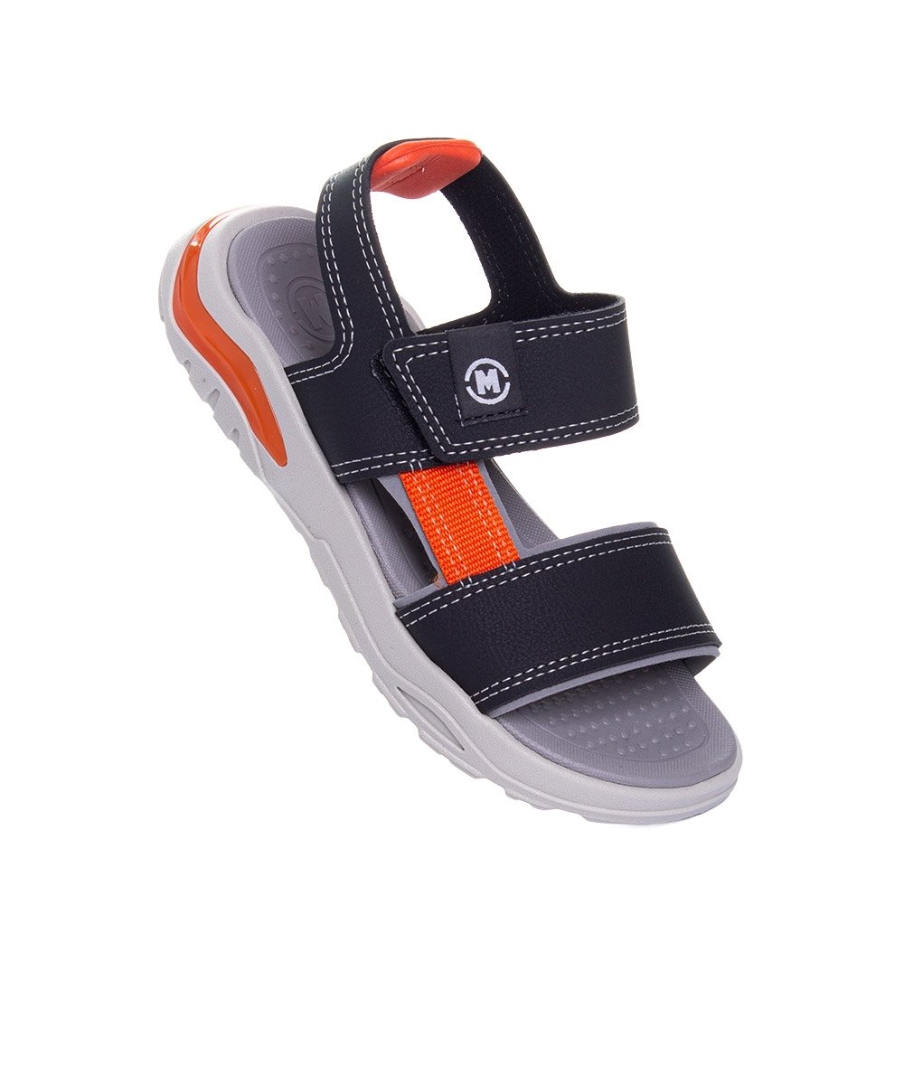 Sandália Papete Infantil Molekinho Preto Preto/Laranja 2