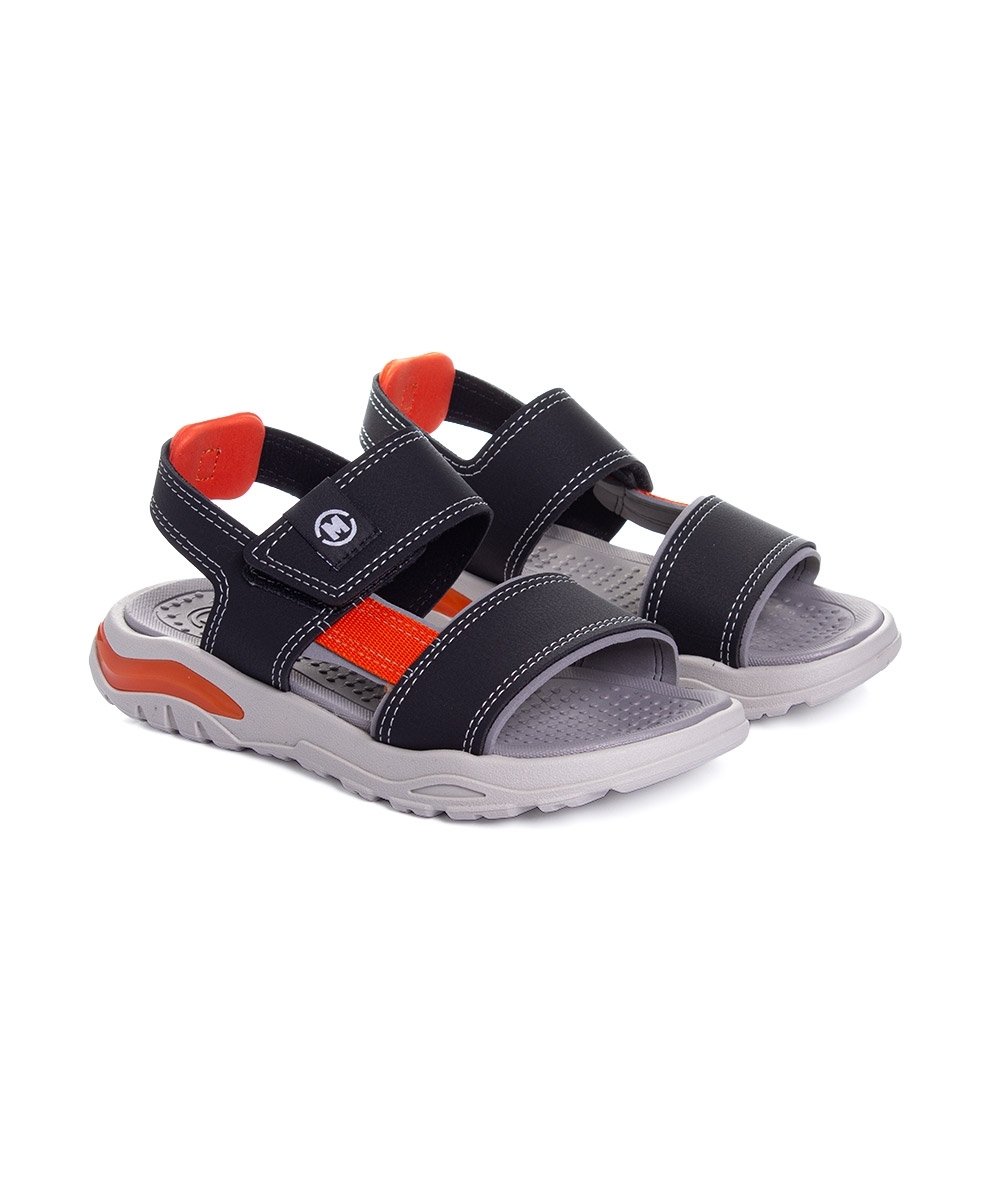 Sandália Papete Infantil Molekinho Preto Preto/Laranja 3