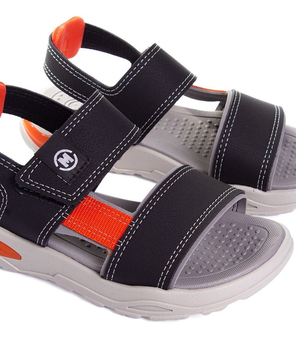 Sandália Papete Infantil Molekinho Preto Preto/Laranja 4