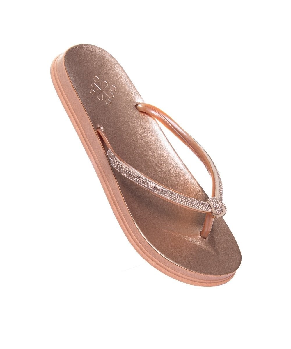 Chinelo Feminino Pixolé Strass Cobre Dourado 2