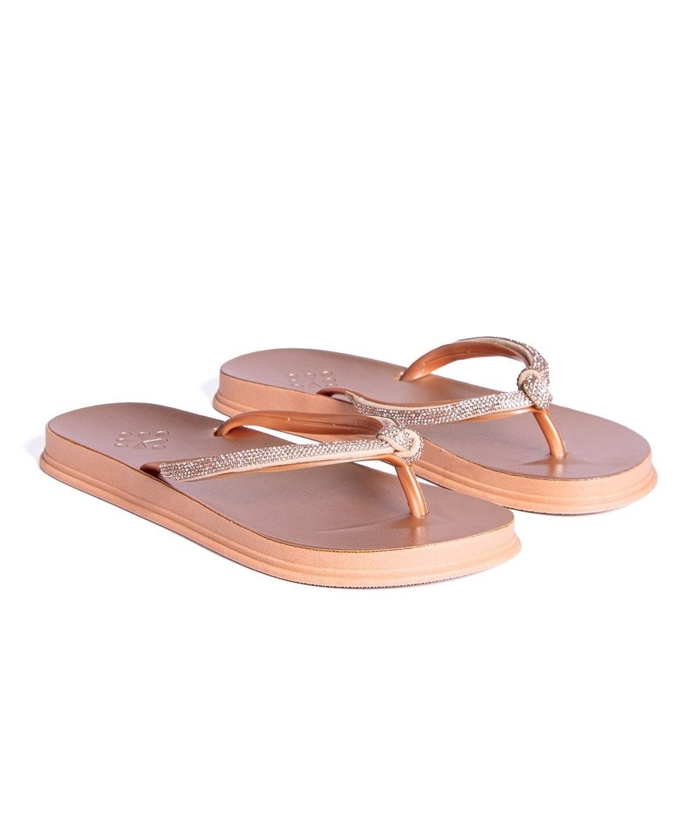 Chinelo Feminino Pixolé Strass Cobre Dourado 3