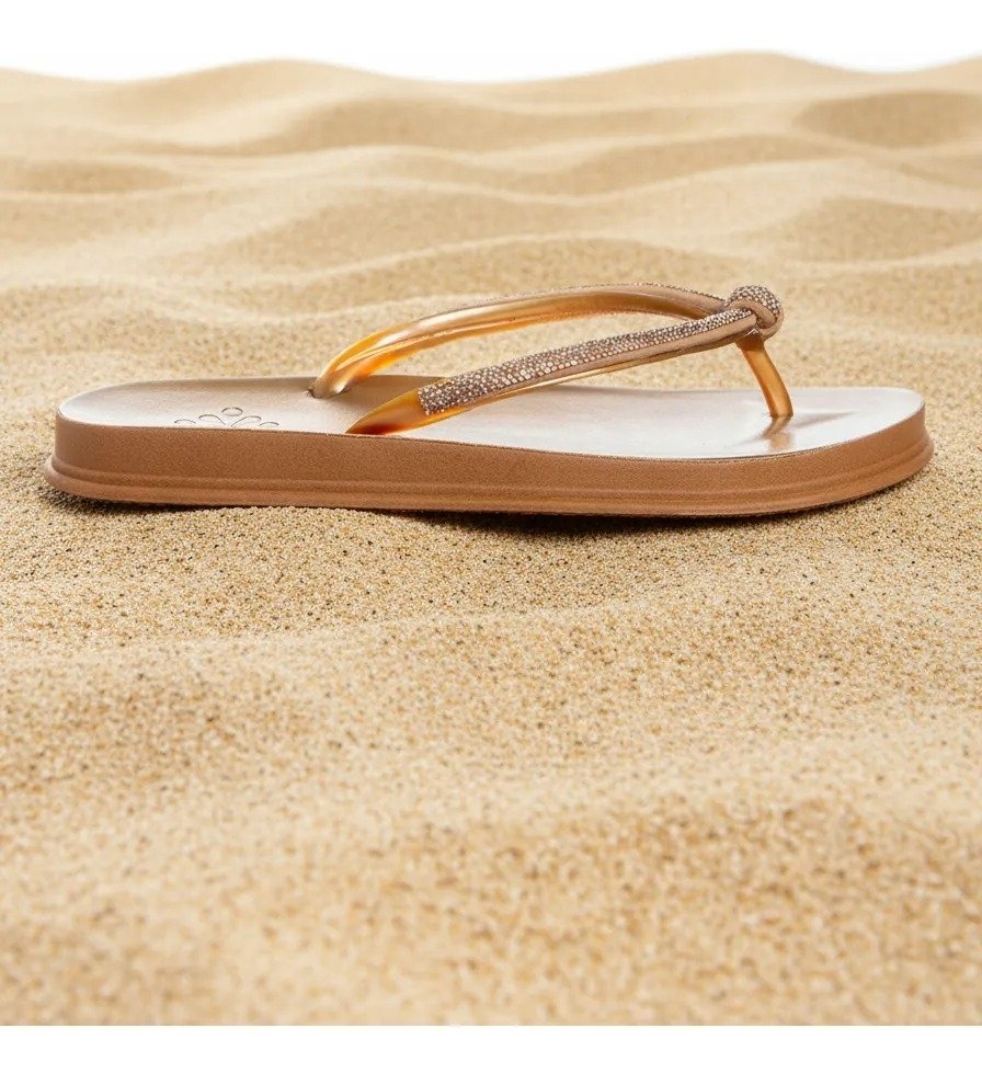 Chinelo Feminino Pixolé Strass Bronze Bronze 5