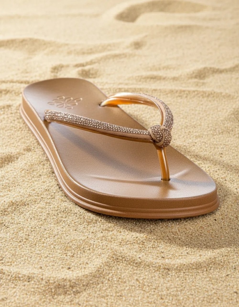 Chinelo Feminino Pixolé Strass Bronze Bronze 7