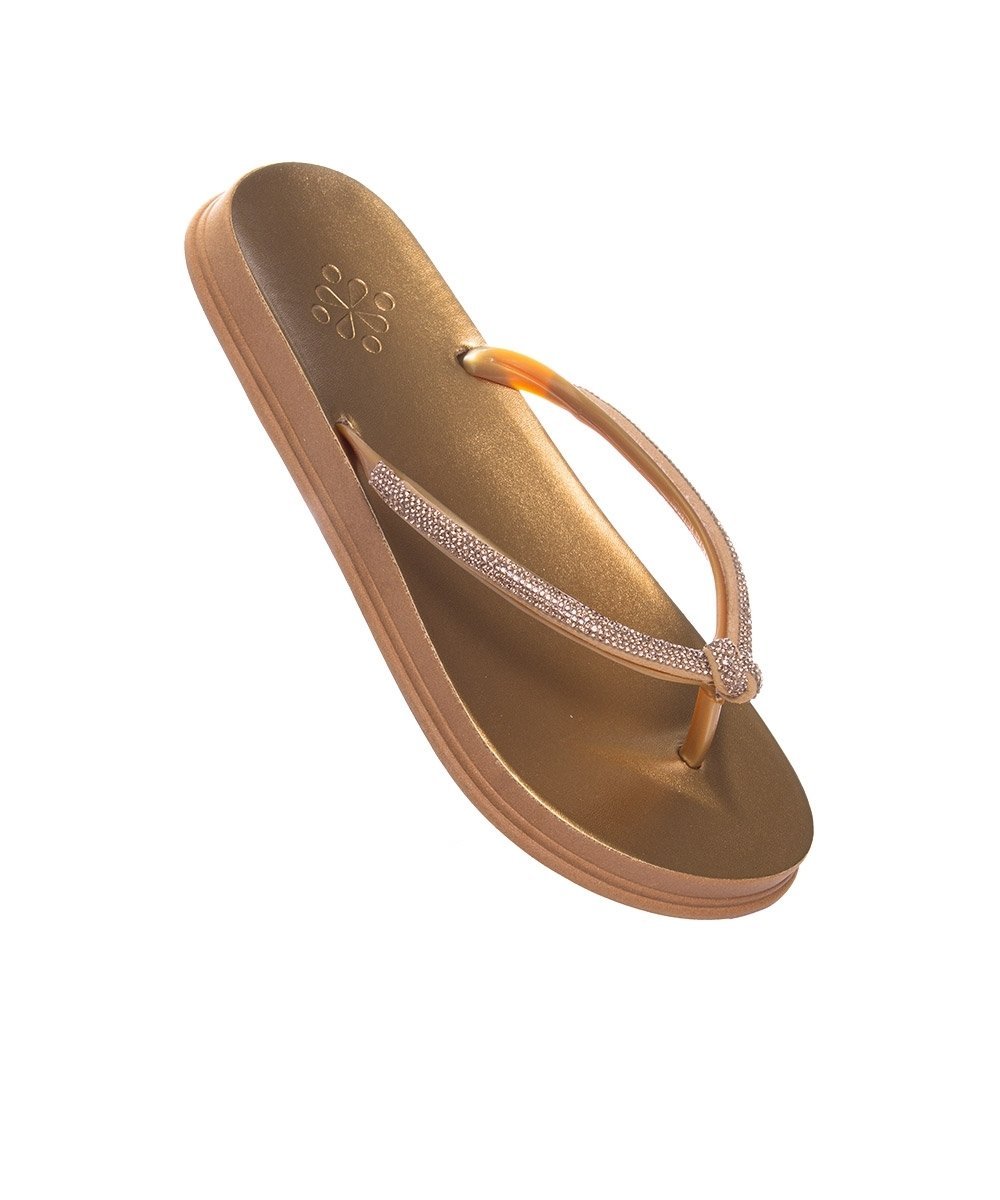 Chinelo Feminino Pixolé Strass Bronze Bronze 8