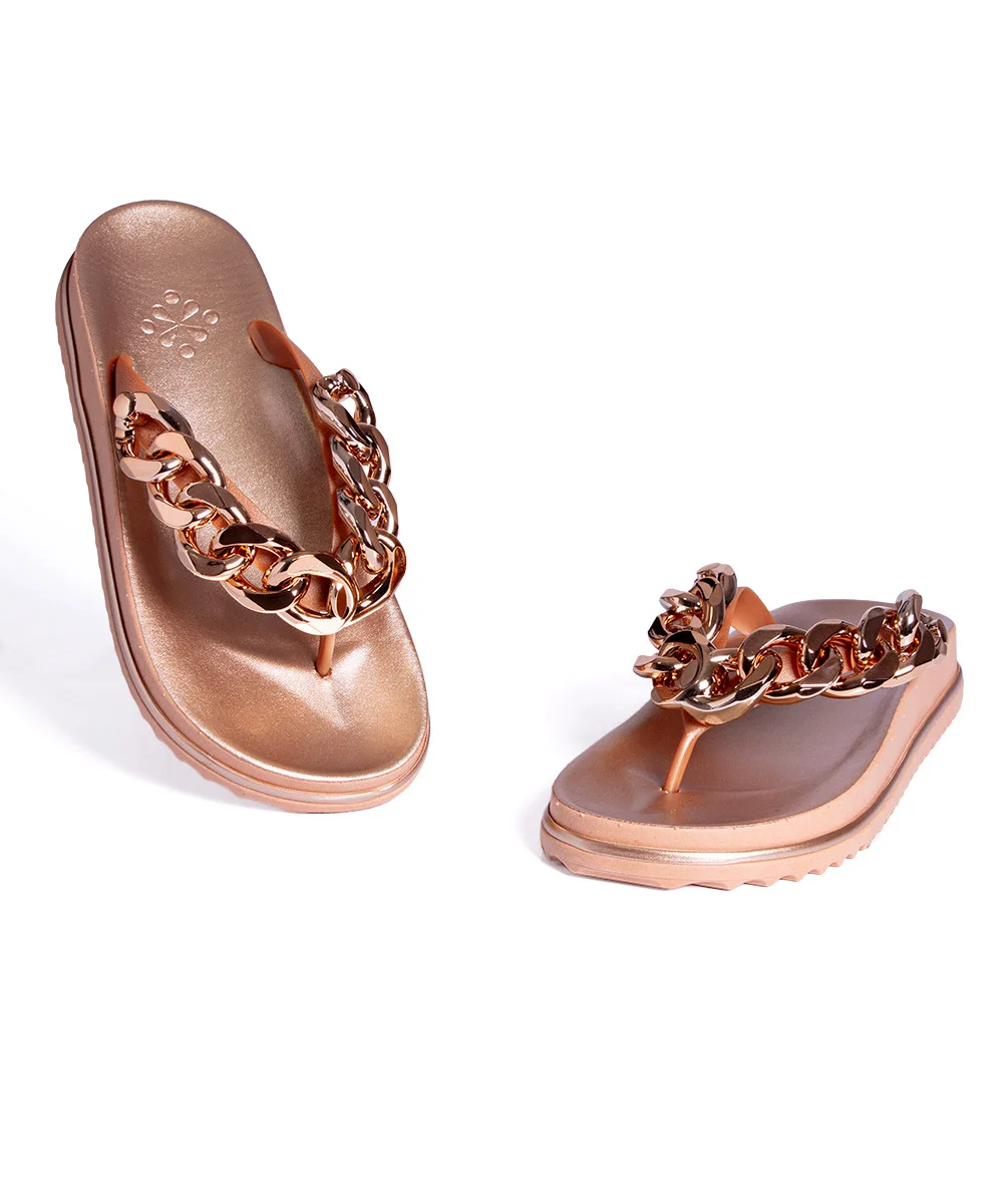 Tamanco Flat Pixolé Cobre Rosa 5